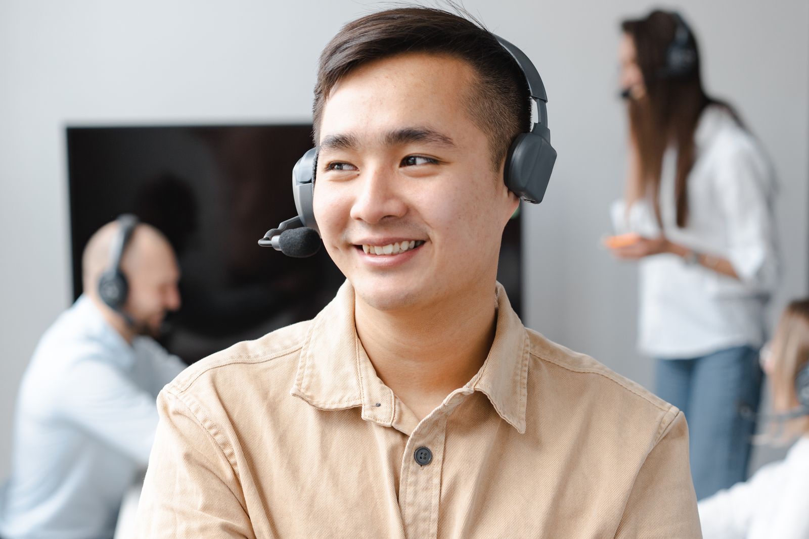 A Harborview team member at work in the office